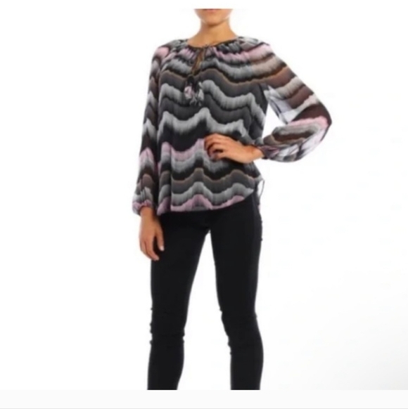 Diane Von Furstenberg Saylor Pastel Stripe Blouse Sz 8 MSRP $175 - Picture 2 of 12